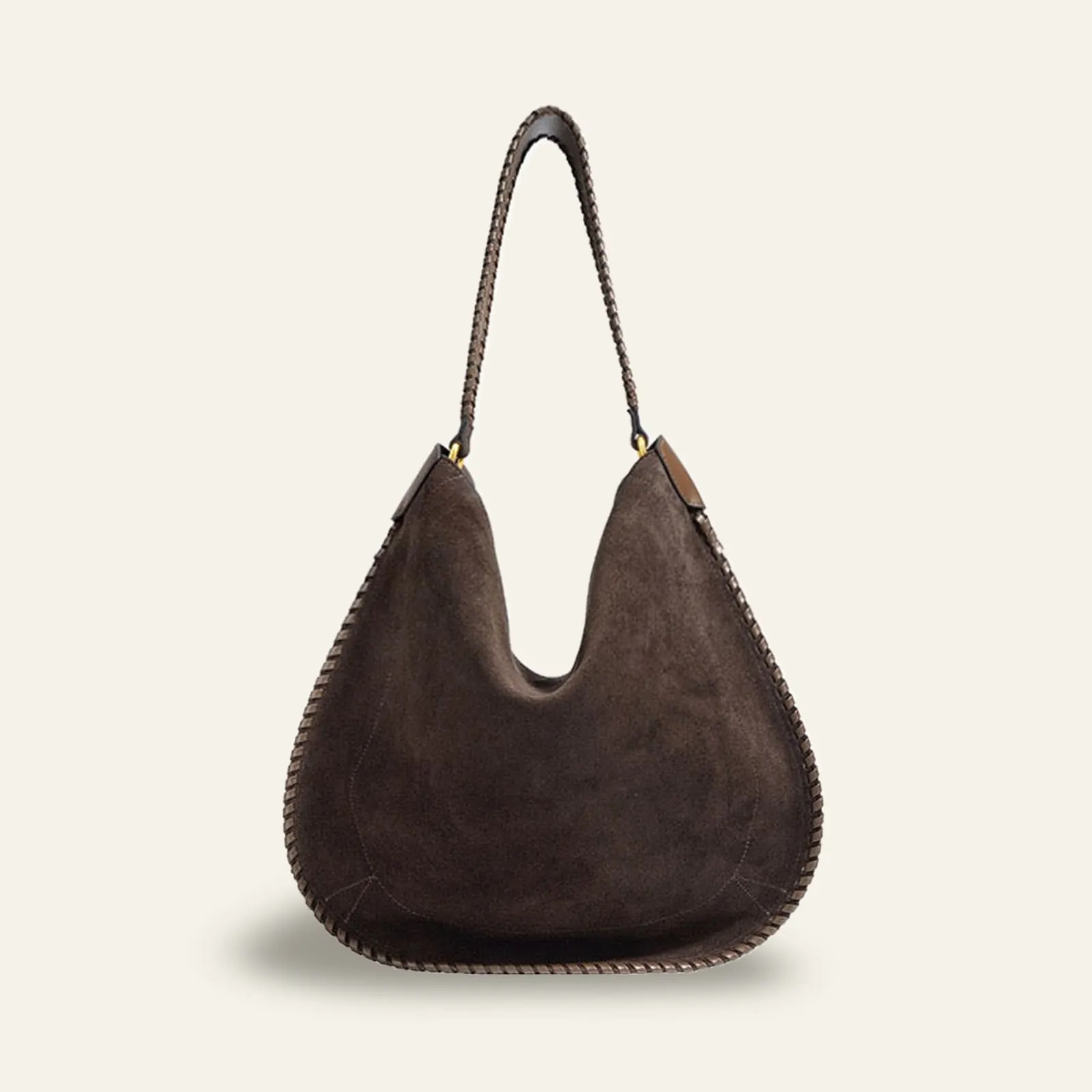 Suede Shoulder Bag - Coffee