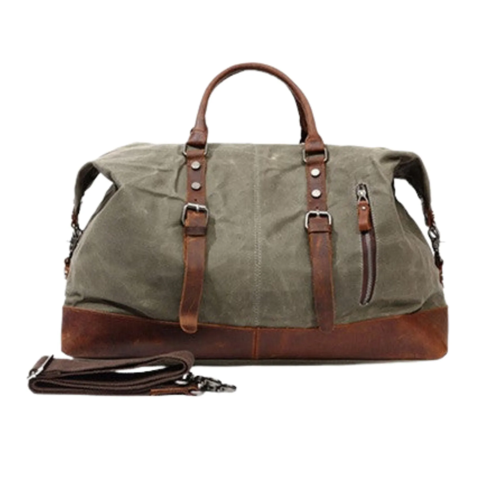 Waterproof Waxed Canvas Leather Travel Duffel Bag