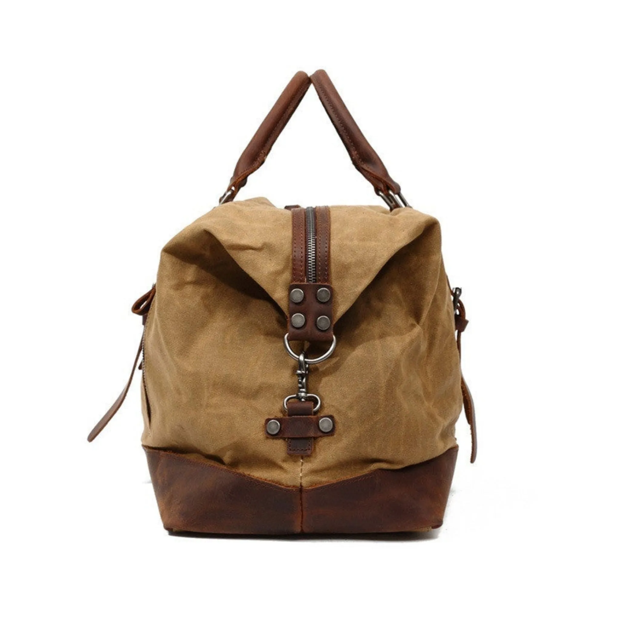 Waterproof Waxed Canvas Leather Travel Duffel Bag