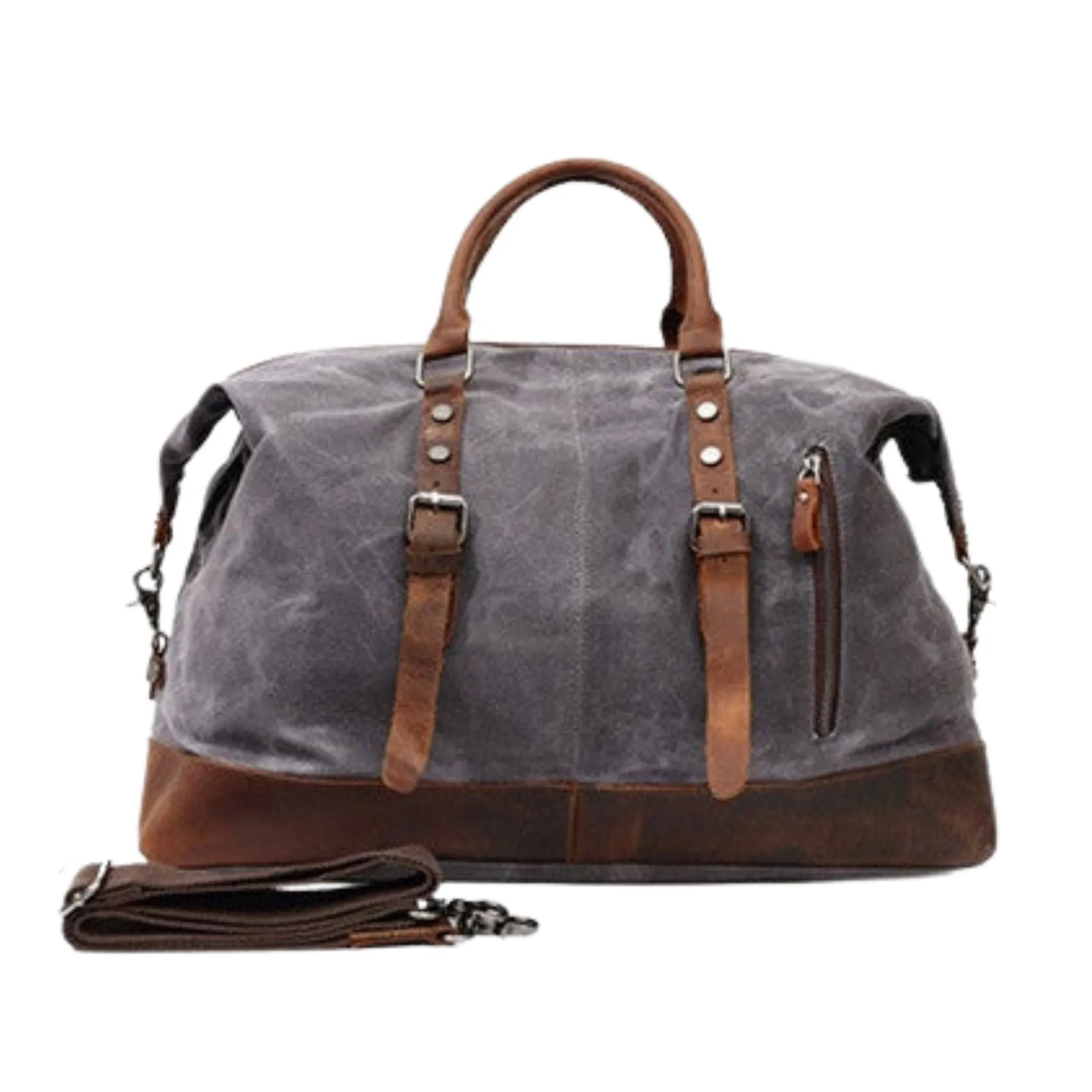 Waterproof Waxed Canvas Leather Travel Duffel Bag