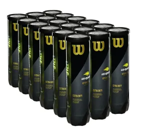 Wilson US Open Extra Duty Tennis Balls Case - 18 of 4 Ball Cans (72 balls)