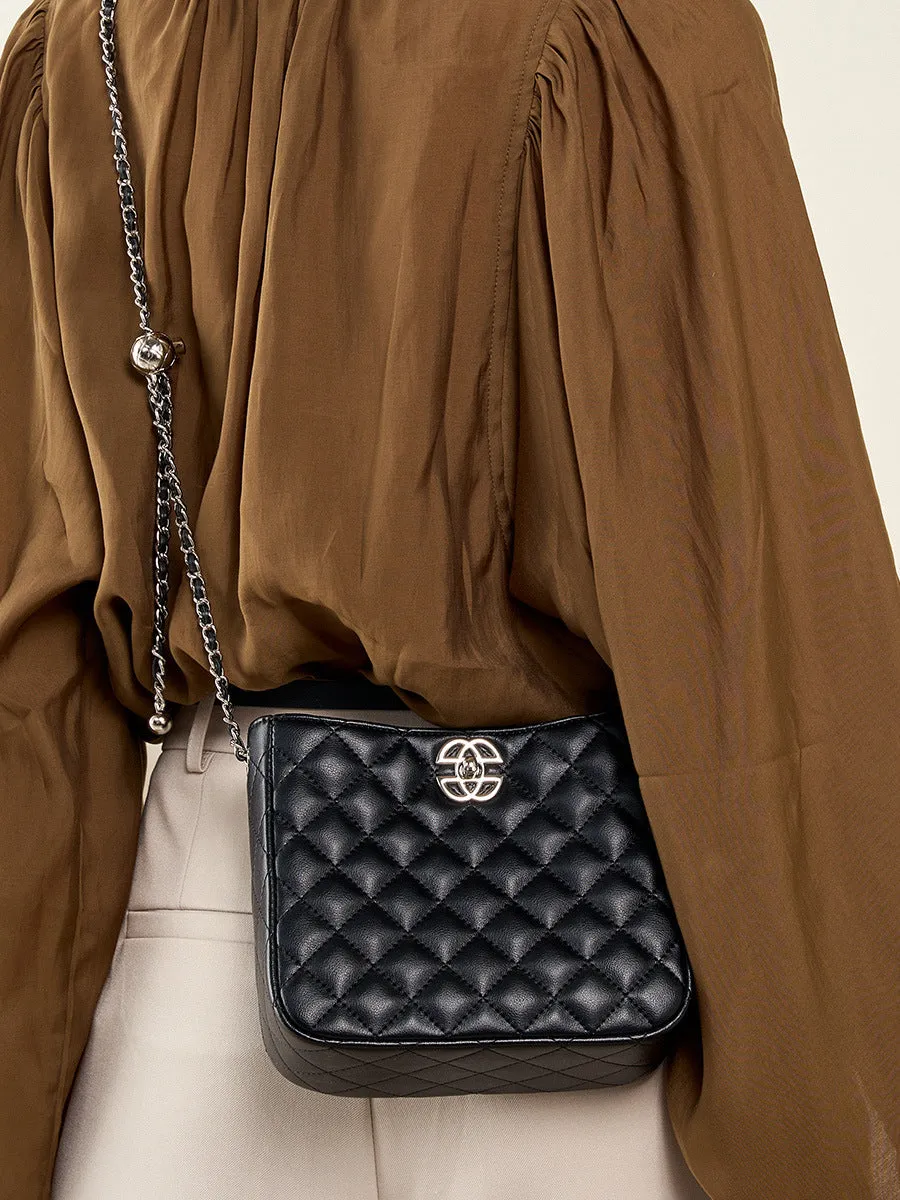 Women Fashion Cowhide Leather Chain Cross Body Bag