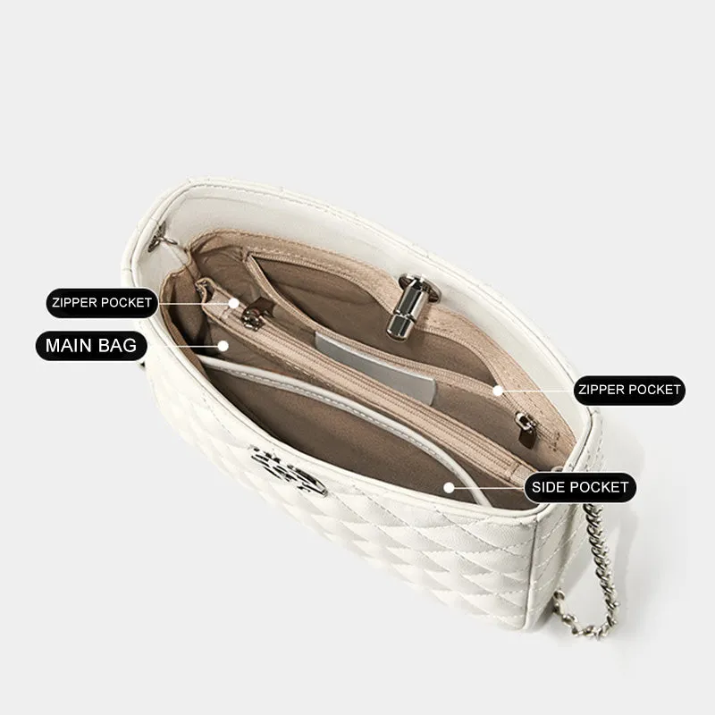Women Fashion Cowhide Leather Chain Cross Body Bag
