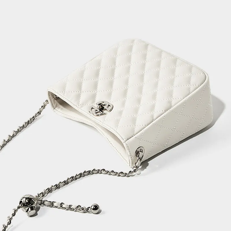 Women Fashion Cowhide Leather Chain Cross Body Bag