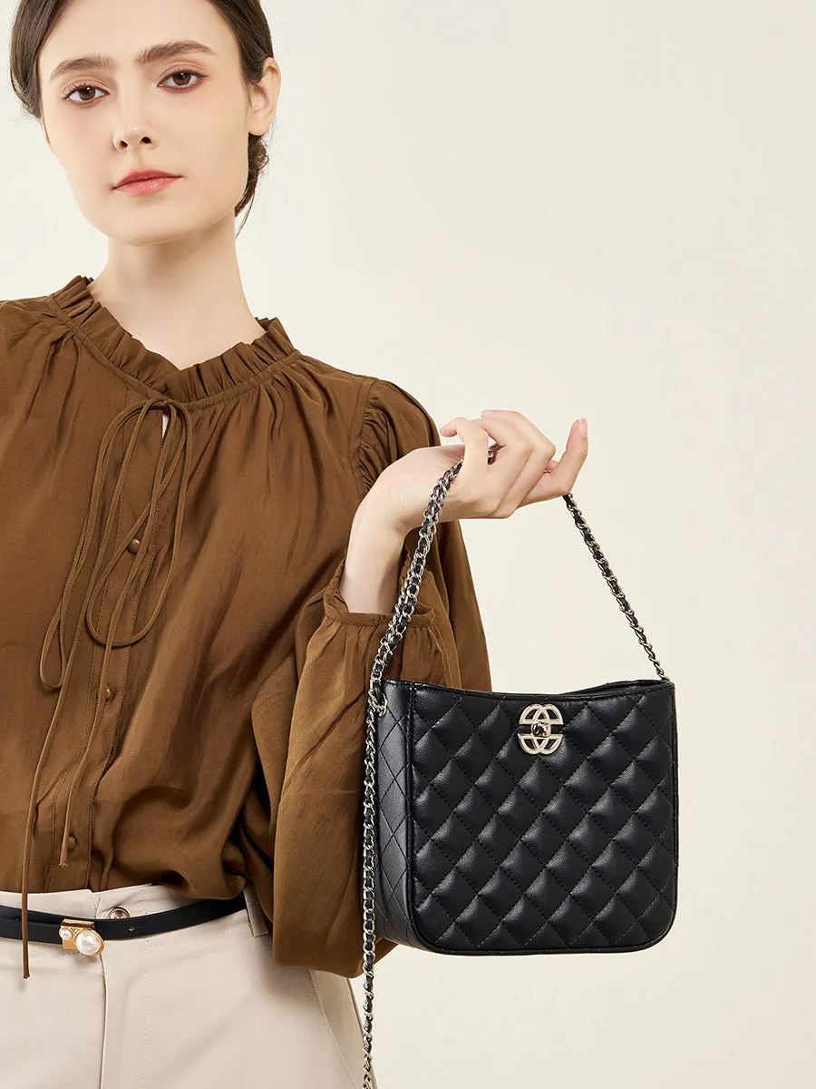 Women Fashion Cowhide Leather Chain Cross Body Bag