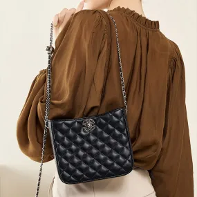 Women Fashion Cowhide Leather Chain Cross Body Bag