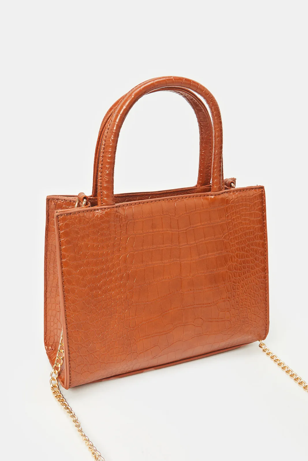 Women Tan Textured Day Bag