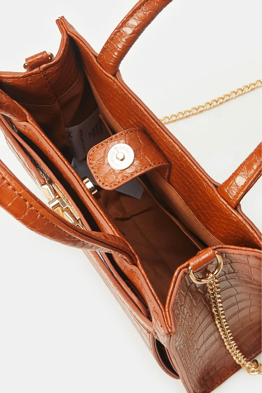 Women Tan Textured Day Bag