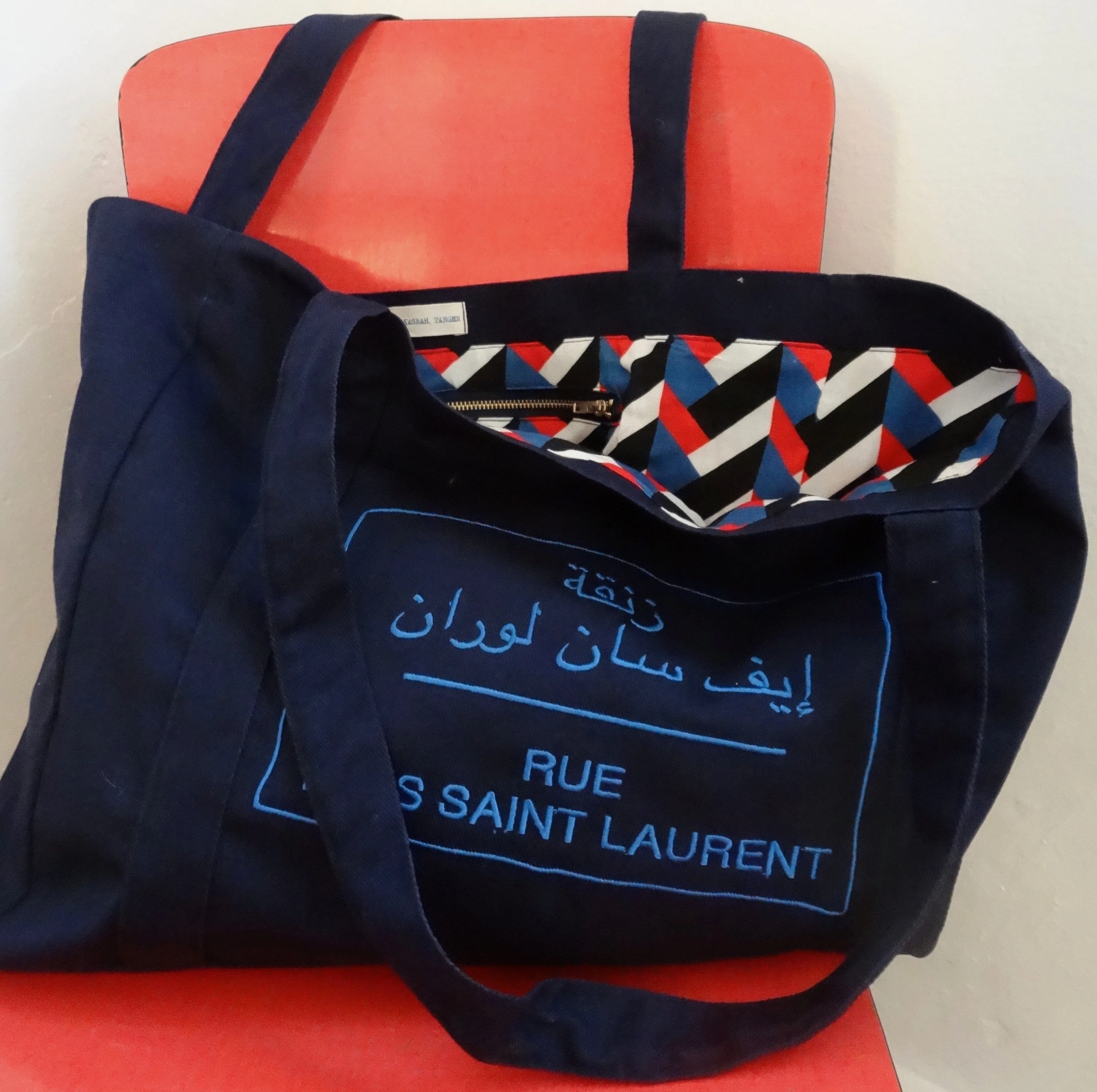 YSL Embroided Shopping Bag